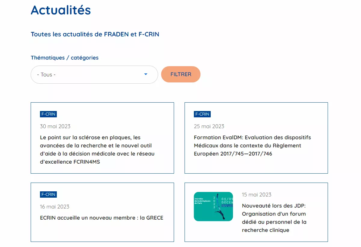 AActualités F-CRIN et Fraden