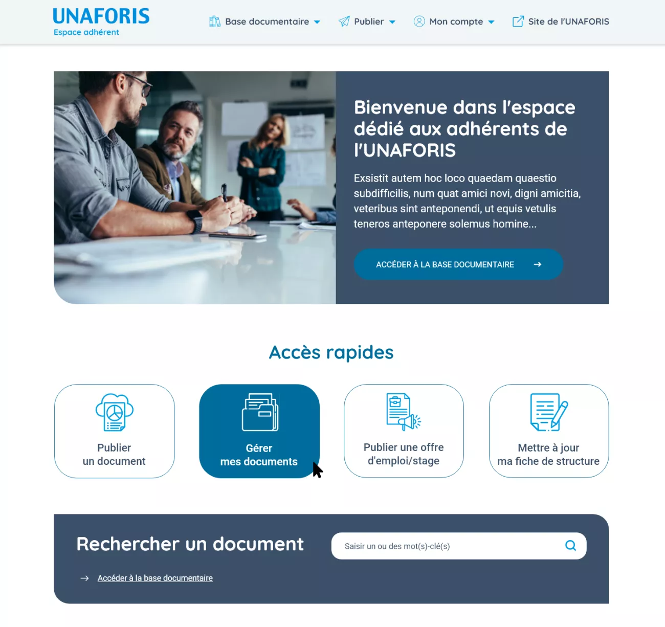 Accueil extranet